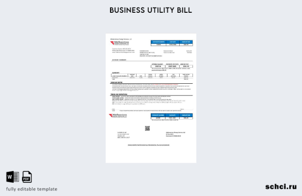 скачать в цифровом формате, США, Айова, MidAmerican Energy Services, шаблон счет